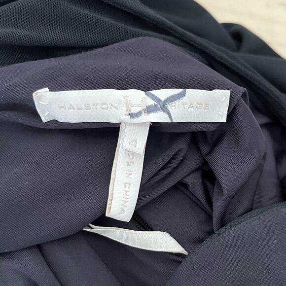 Halston Heritage Cheer Contrast Gown Sleeveless Formal Dress in Black, Size 4 - Picture 3 of 16